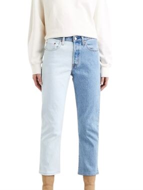 NWT Levi's 501 Two Tone Jeans Straight Leg Ankle Crop Size 29